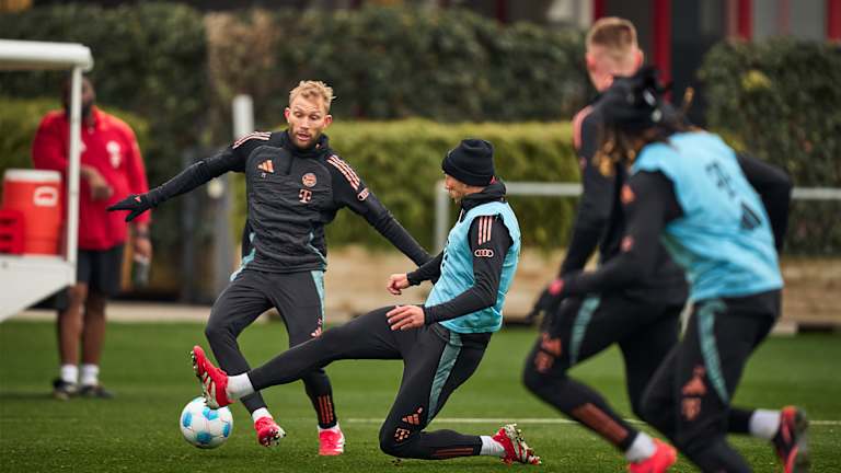 Konrad Laimer Leon Goretzka Bayern training Union Berlin