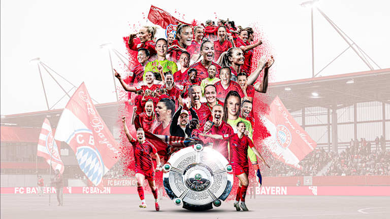 Grafik: FC Bayern Frauen feiern die Deutsche Meisterschaft 2025.