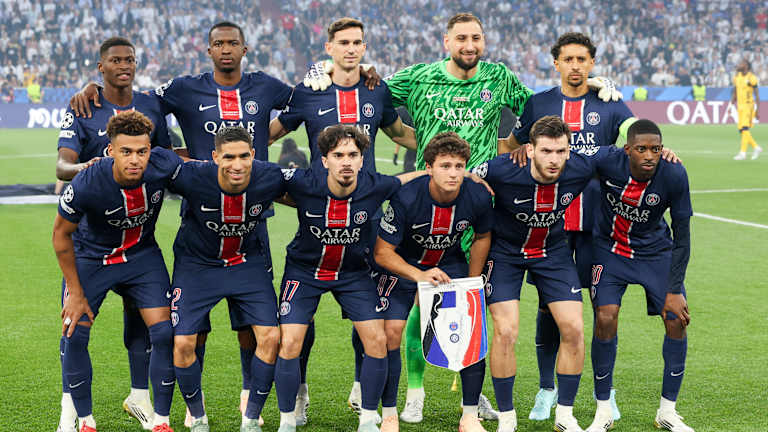 El equipo del París Saint-Germain antes de la final de la Champions League contra el Inter de Milán