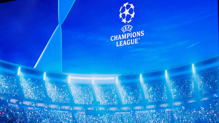 Leinwand bei der Champions League-Auslosung in Monaco