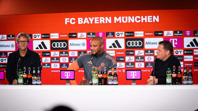 Dieter Nickles, Vincent Kompany und Max Eberl im Pressetalk vor Heimspiel gegen Hamburger SV.