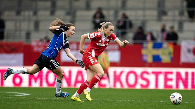 Magdalena Eriksson im Duell mit einer Spielerin des HSV.