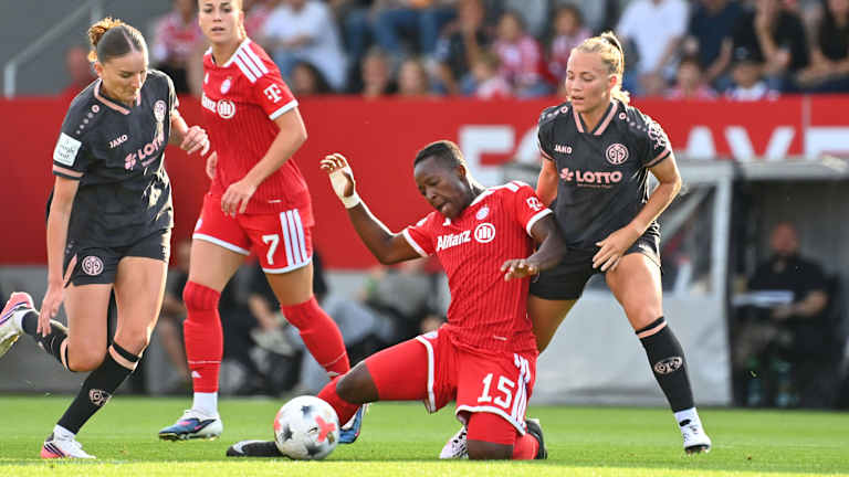 Bernadette Amani im Duell gegen Mainz 05.