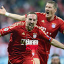 München, wir kommen! Franck Ribéry und Basti Schweinsteiger im Halbfinale gegen Real 2012.