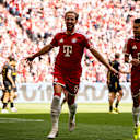 Hary Kane jubelt nach dem 1:0 im Bundesliga-Spiel des FC Bayern gegen den 1. FC Köln