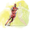 Illustration of Sammy Kuffour in a tackle