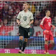 Joshua Kimmich schreit im Bundesliga-Heimspiel des FC Bayern gegen den SV Werder Bremen.