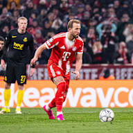 Harry Kane beim Elfmeter im Champions League-Spiel des FC Bayern gegen Royale Union Saint-Gilloise