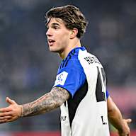 Luka Vušković jubelt während des Gastspiels des FC Bayern in der Bundesliga beim Hamburger SV