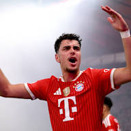 Aleksandar Pavlovic bejubelt das Tor zum 2:0 im DFB-Pokal-Finale zwischen dem FC Bayern und dem VfB Stuttgart.
