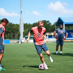 Última sesión de entrenamiento del FC Bayern antes del partido contra Boca Juniors en el Mundial de Clubes