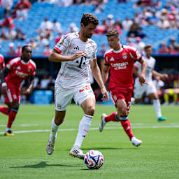Thomas Müller mit Ball am Fuß im Spiel des FC Bayern gegen Benfica Lissabon bei der Klub-WM.
