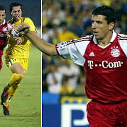 Roy Makaay jubelt nach einem Tor nzum Champions League-Auftakt gegen Tel Aviv