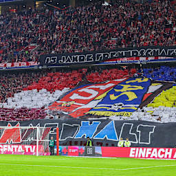 Die Choreographie der Südkurve vor dem Bundesliga-Heimspiel des FC Bayern gegen den SV Werder Bremen