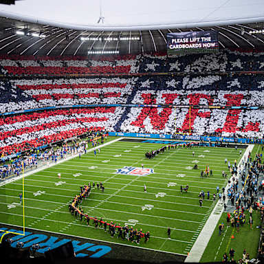 Das NFL Munich Game zwischen den New York Giants und den Carolina Panthers in der Allianz Arena