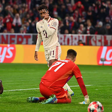 Kingsley Coman jubelt verhalten nach dem 3:0 gegen Bratislava