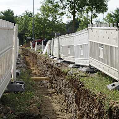 kabelkanal der Trafostation für E-Ladepark an der Allianz Arena.