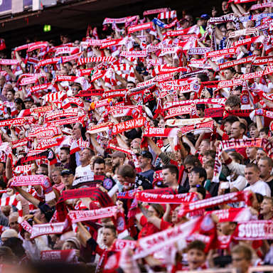 Fans des FC Bayern halten Schals in die Höhe