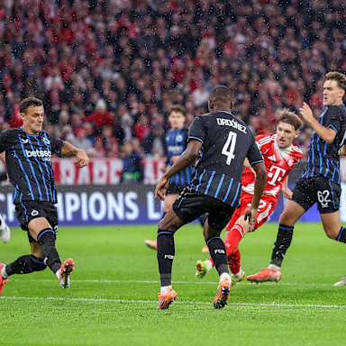 Lennart Karl erzielt im Champions League-Spiel gegen Brügge das 1:0