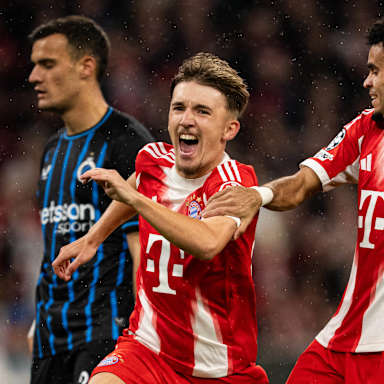 Lennart Karl jubelt nach seinem Tor gegen Brügge