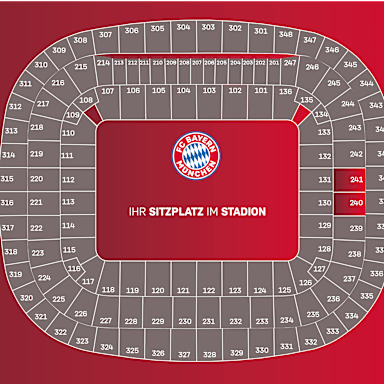 Blockplan Arena - Ansicht der Plätze zur Eventbox, Mittelrang hinter dem Tor