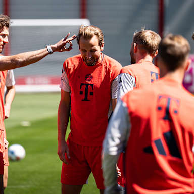 Harry Kane im Abschlusstraining des FC Bayern vor dem Bundesliga-Heimspiel gegen den 1. FC Heidenheim
