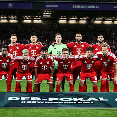 Startaufstellung des FC Bayern im Erstrundenspiel des FC Bayern im DFB-Pokal beim VfL Osnabrück