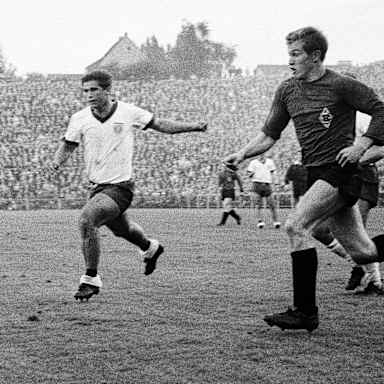 Jupp Heynckes und Gerd Müller im Kampf um den Ball im Bundesliga-Spiel
