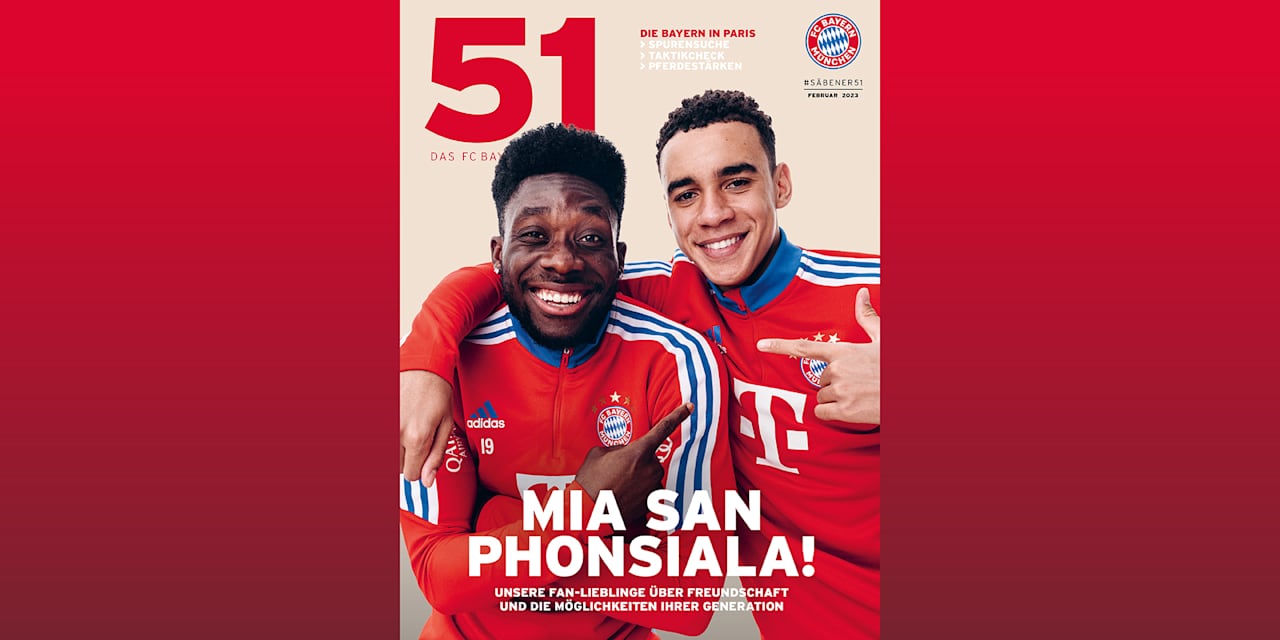 Musiala Davies im FC Bayern Magazin 51 Februar 2023