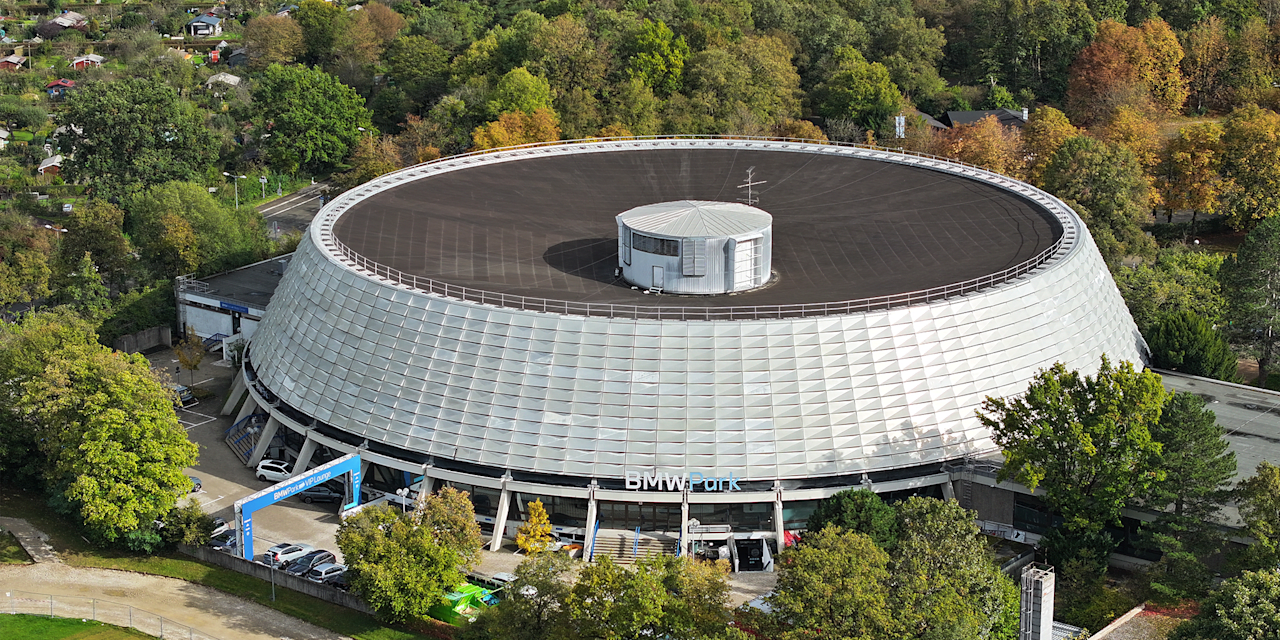 Der BMW Park in München aus der Vogelperspektive