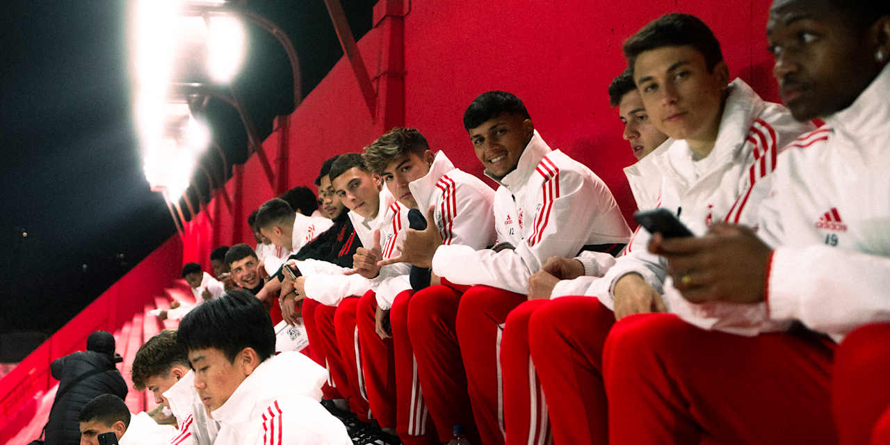 FC Bayern World Squad watching a football game in Argentina