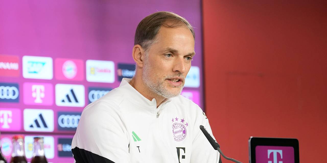 Thomas Tuchel speaking at his press conference