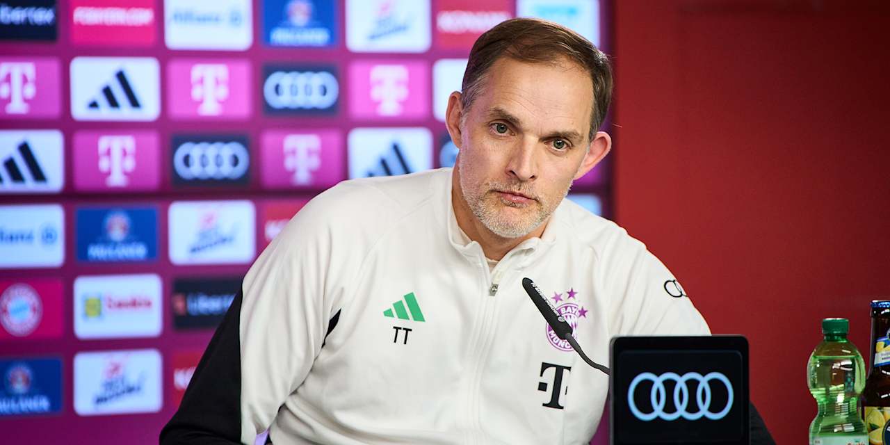 Thomas Tuchel talks in the FC Bayern press conference
