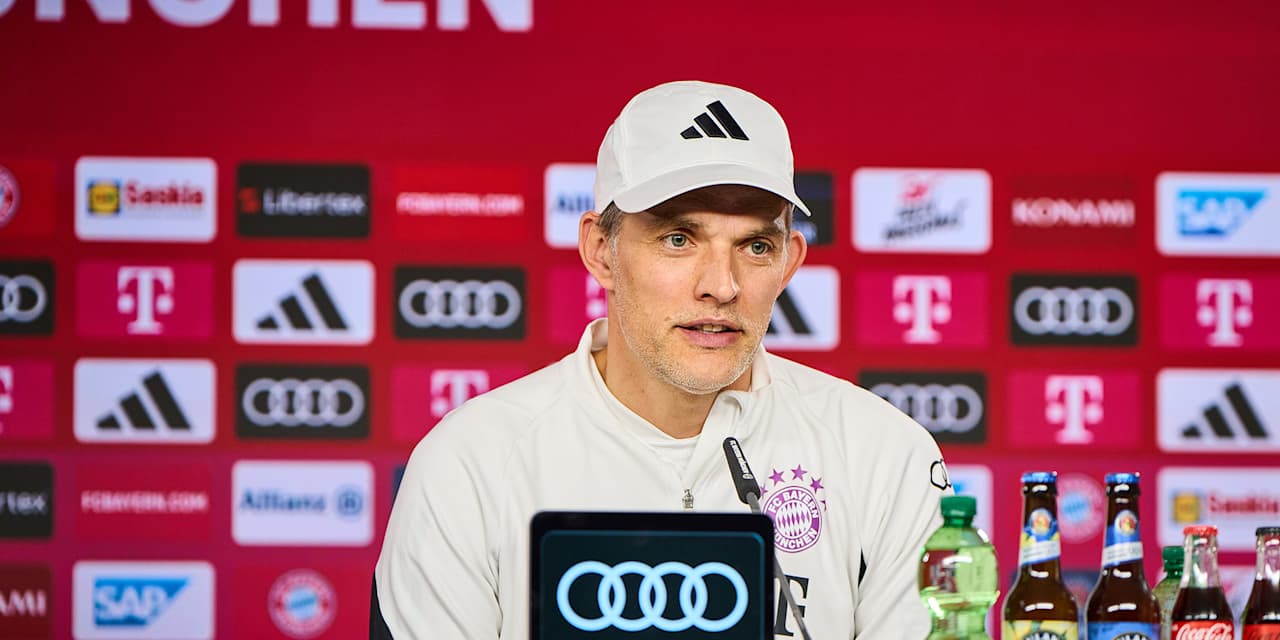 Thomas Tuchel spricht im Pressetalk des FC Bayern