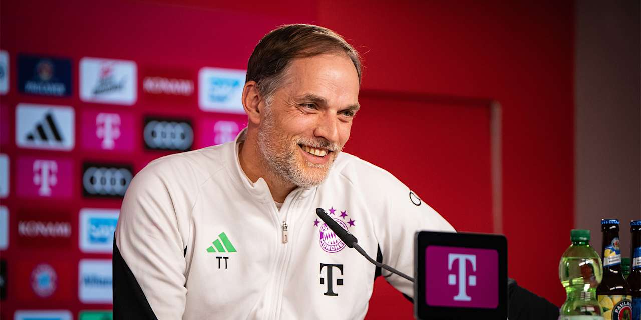 Thomas Tuchel speaks in the FC Bayern press conference