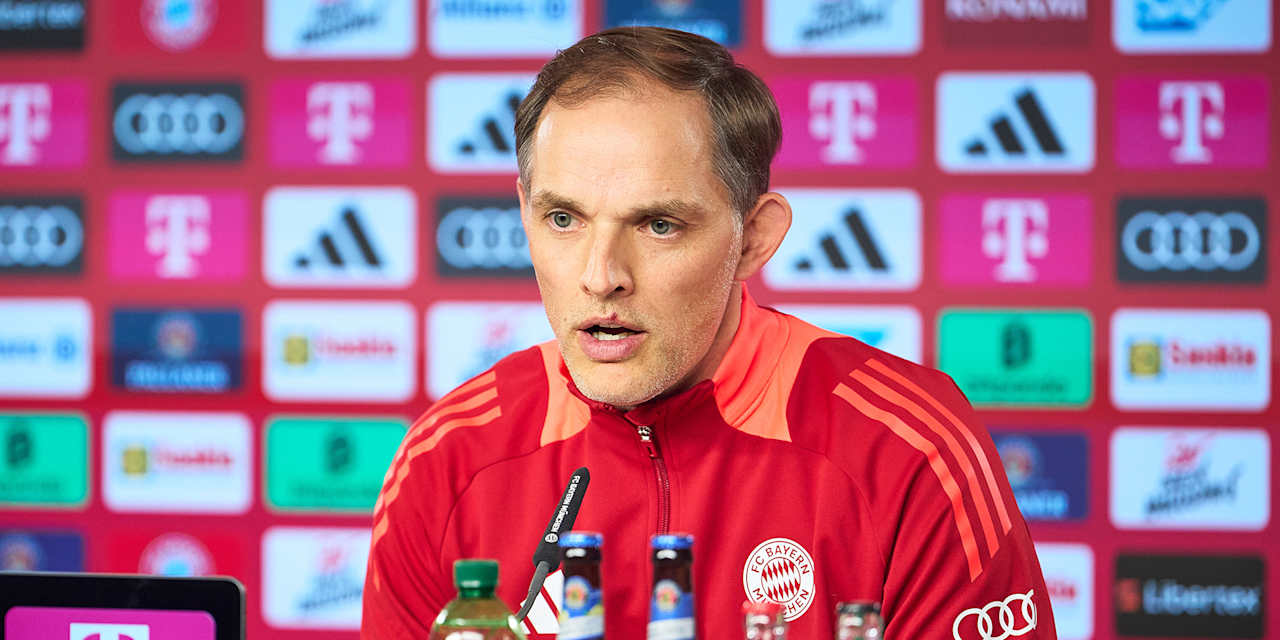Thomas Tuchel spricht im Pressetalk des FC Bayern