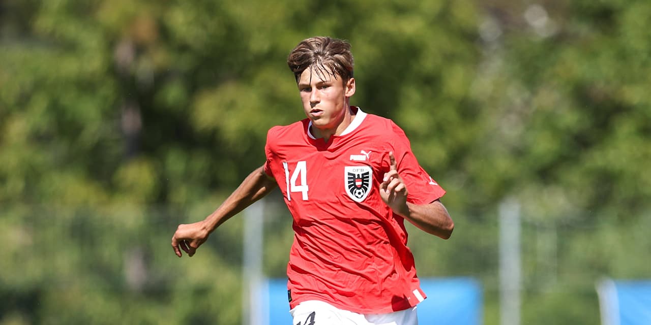 Magnus Dalpiaz vom FC Bayern läuft für Österreich auf