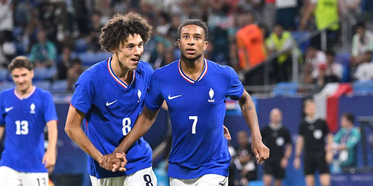 Michael Olise celebrates his goal against Egypt