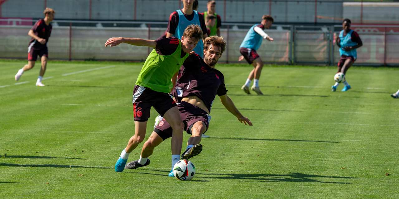 Training der FC Bayern Amateure vor dem Regionalliga-Spiel gegen die SpVgg Bayreuth.