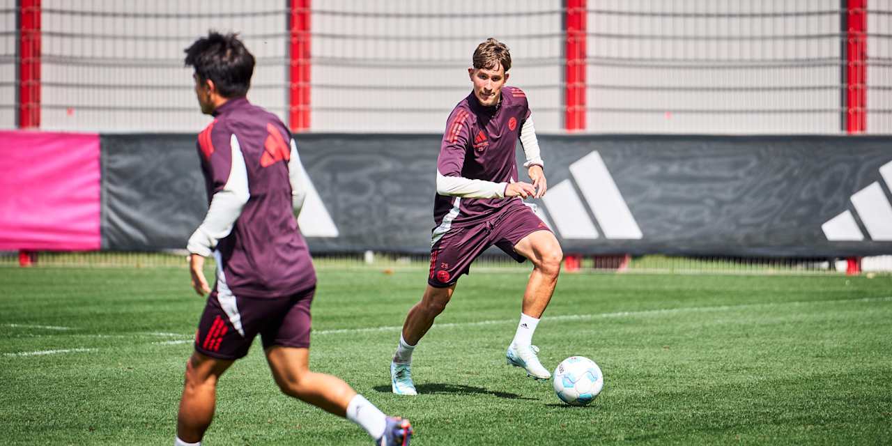Gabriel Marusic im Training der FC Bayern Amateure vor dem Regionalliga-Spiel gegen den TSV Aubstadt.
