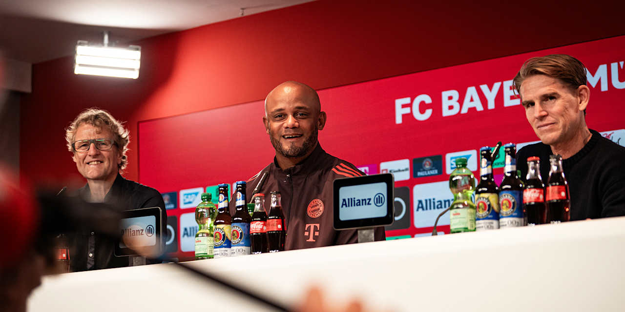 Vincent Kompany spricht im Pressetalk des FC Bayern.