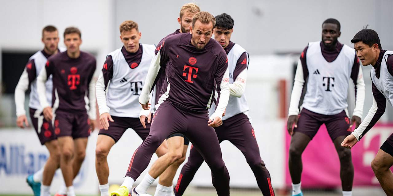 Entrenamiento del FC Bayern antes del partido fuera de casa ante el Holstein Kiel