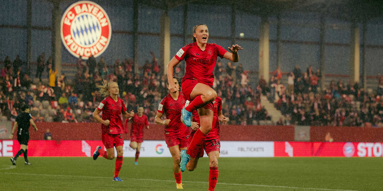 Georgia Stanway, celebration, FC Bayern Women at home to RB Leipzig