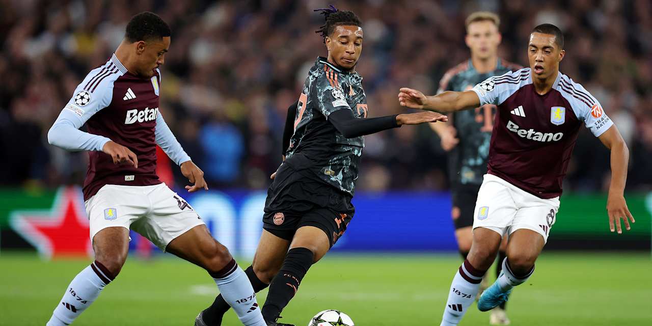 Spielszene aus der Partie FC Bayern bei Aston Villa