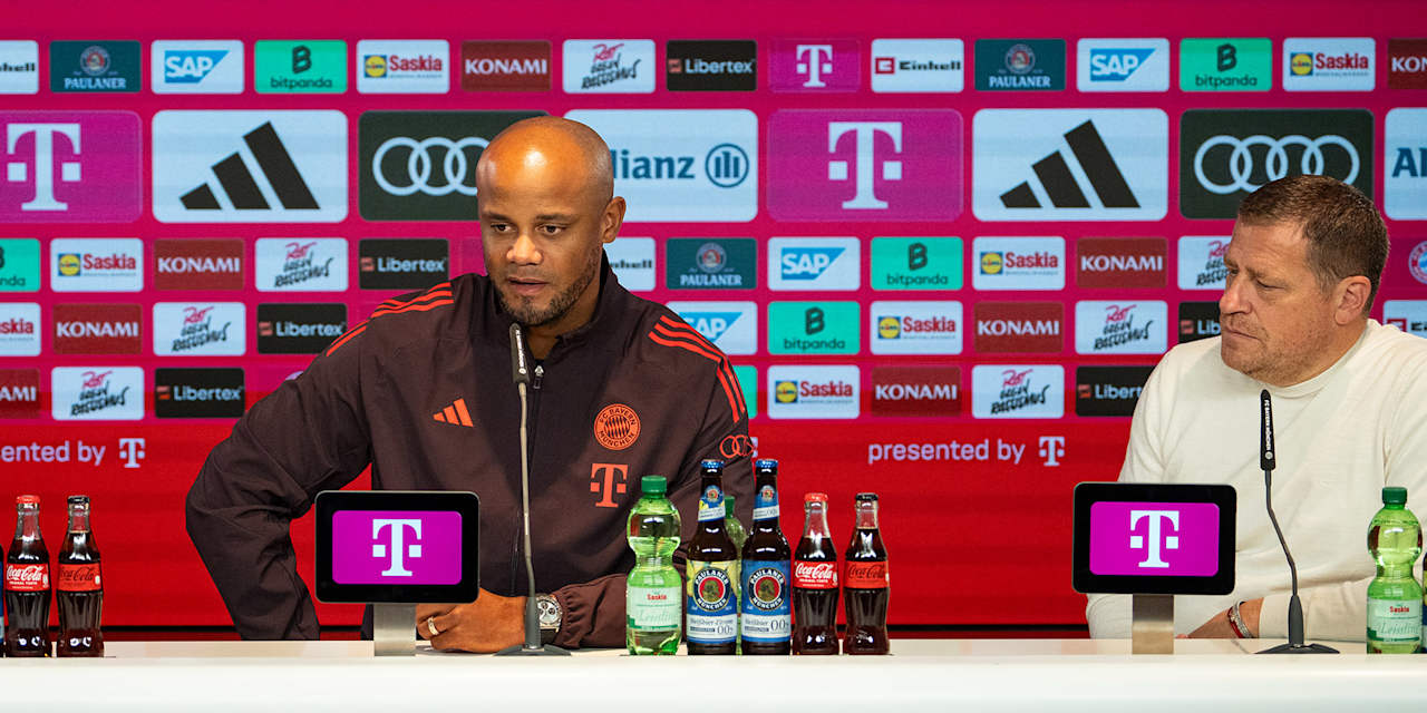 Vincent Kompany spricht im Pressetalk des FC Bayern.
