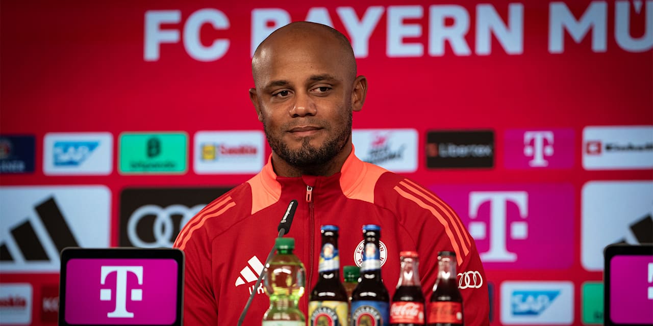 Vincent Kompany spricht im Pressetalk des FC Bayern.
