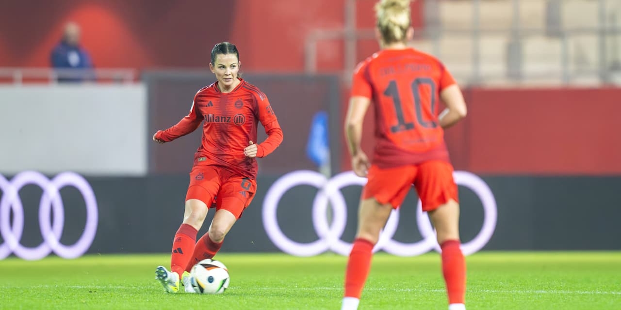 Tuva Hansen in the match against Eintracht Frankfurt. Linda Dallmann can be seen in the background.