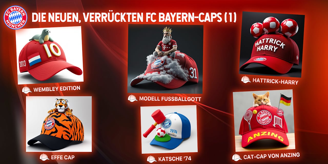 Kultige FC Bayern-Caps, die es unbedingt mal geben müsste.