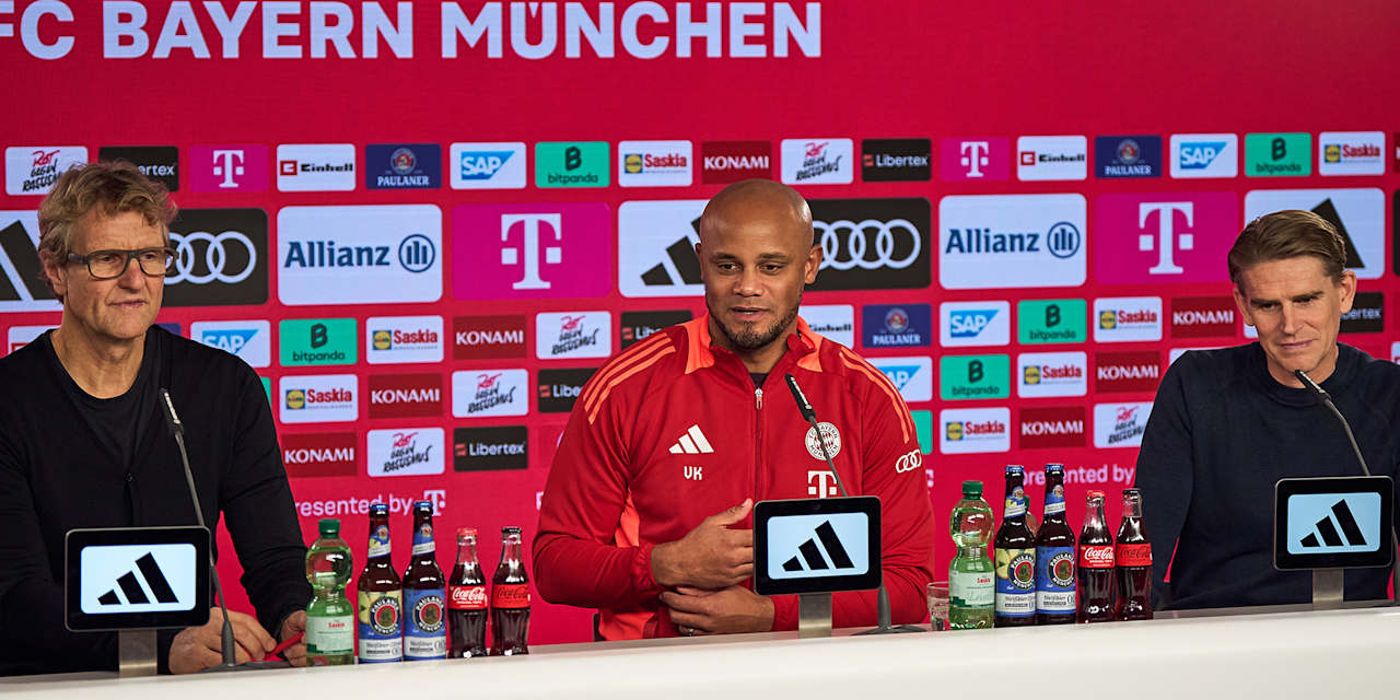 Vincent Kompany spricht im Pressetalk des FC Bayern.