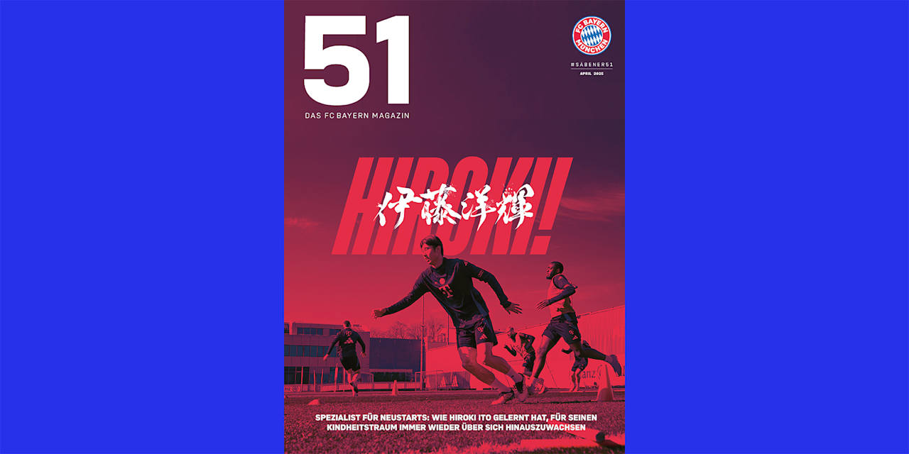 Cover des FC Bayern-Magazins 51 April 2025 mit Hiroki Ito